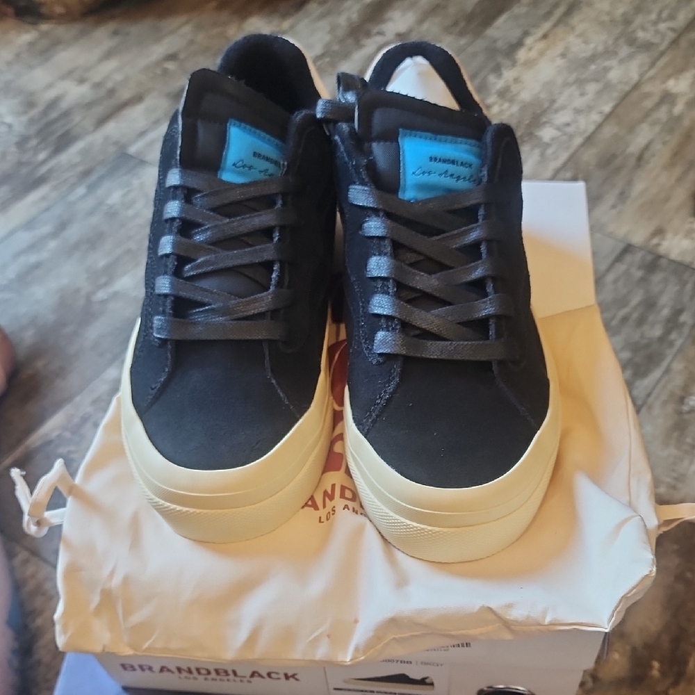 Brandblack Black and Cream Sneakers with Minimalist Design